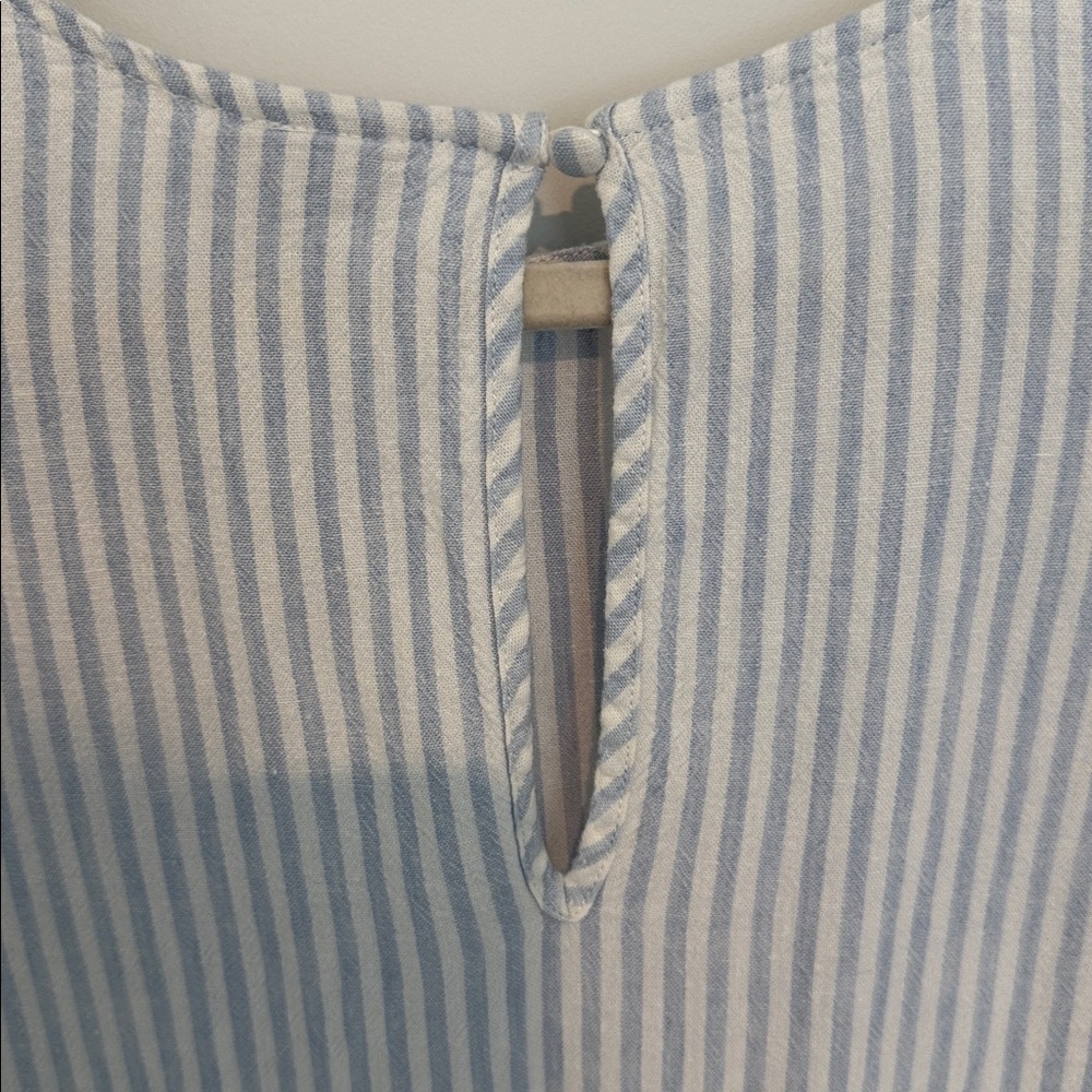 A New Day Light Blue and White Striped Blouse Size L - Picture 4 of 7